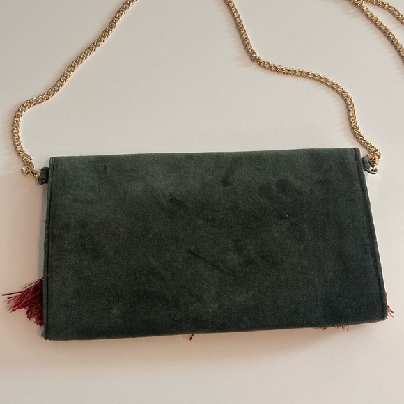 Francesca’s Velvet Beaded Tassel Clutch Purse - Picture 3 of 10